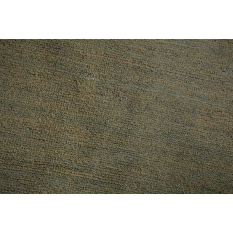 Modern Gabbeh Oriental Area Rug Handmade Green Modern Wool Carpet - 4'9" x 6'11"