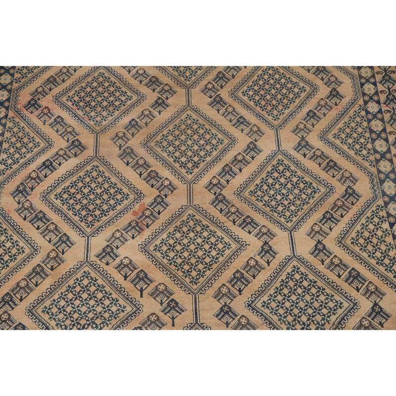 Distressed Bakhtiari Persian Vintage Rug Handmade Wool Carpet - 8'3"x 11'1"