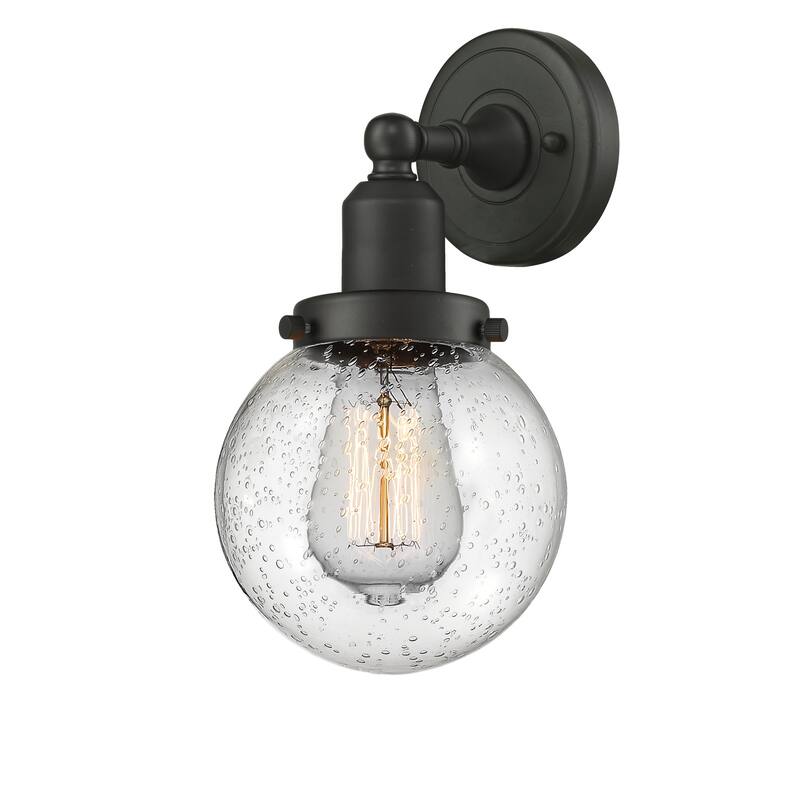 Innovations Lighting Globe Single Light 12" Tall Bathroom Sconce - Oil Rubbed Bronze / Seedy