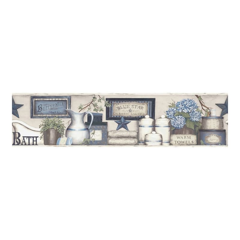 Chesapeake Country Bath Blue Rustic Border - 6 x 180 x 0.025