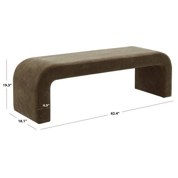 Waterfall Style Bench SAFAVIEH Couture Caralynn Curved Waterfall Upholstered Bench (Fully ...