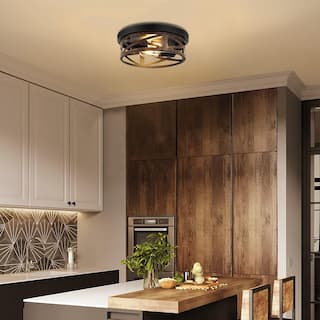 2 Light bulb light retro metal black ceiling light metal kitchen light - N/A