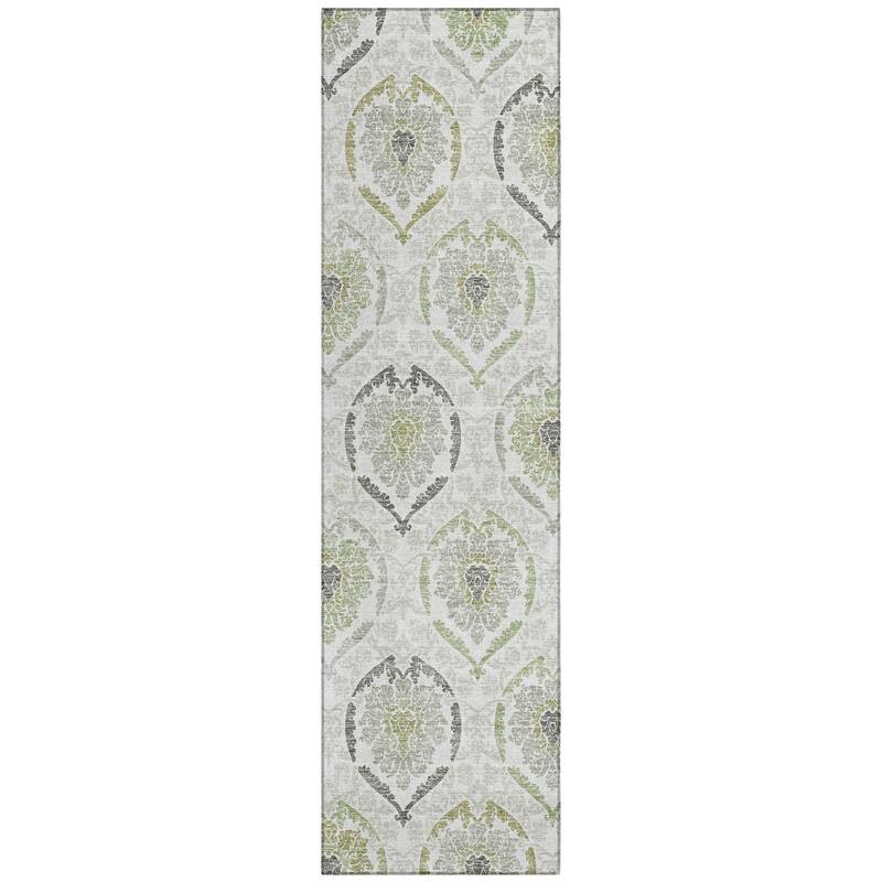 Machine Washable Indoor/ Outdoor Chantille Traditional Damask Rug
