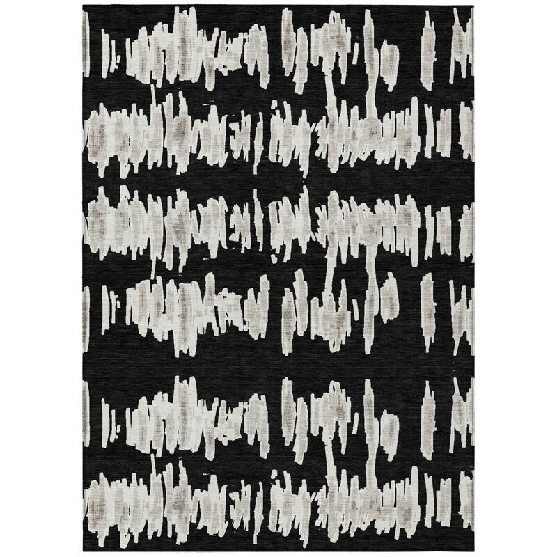HomeRoots Striped Transitional Rectangle Outdoor Rug