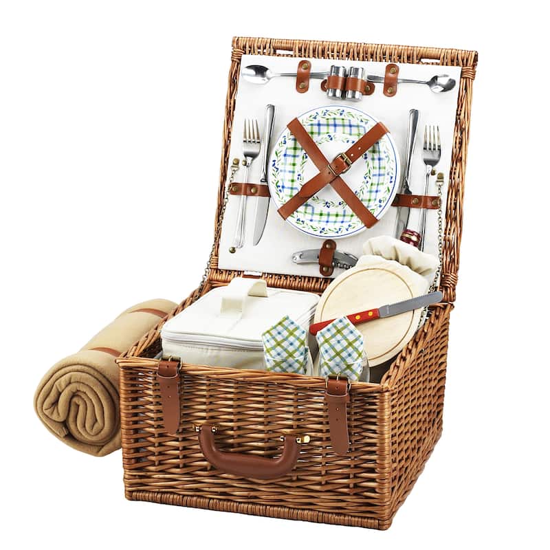 Picnic at Ascot - Willow Basket for Two with Blanket - Gazebo