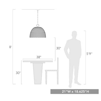 Rue 5 Light Pendant - 24x18.625"