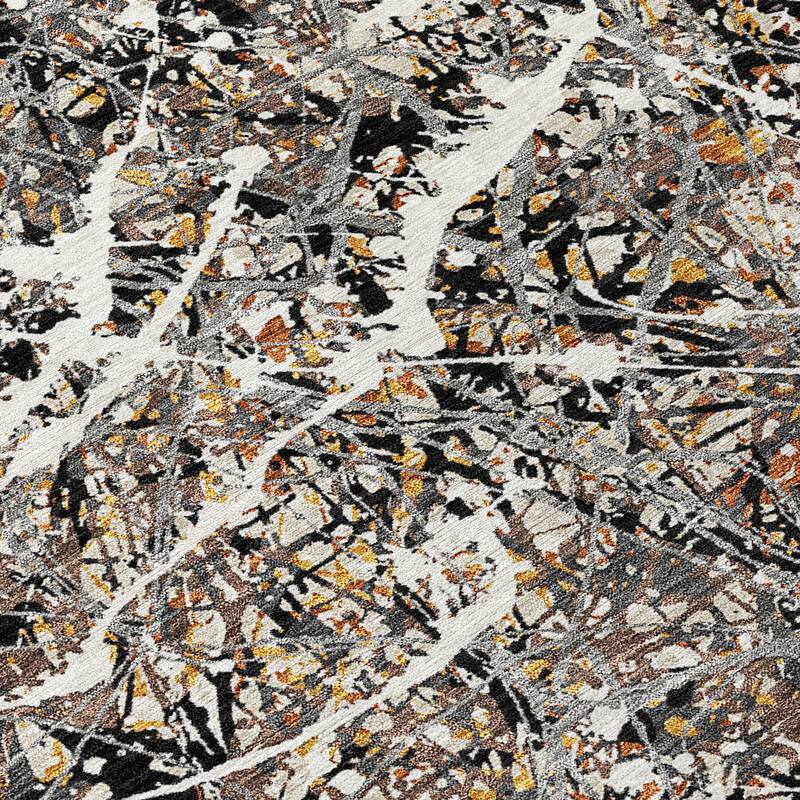 Machine Washable Indoor/ Outdoor Modern Splatter Chantille Rug