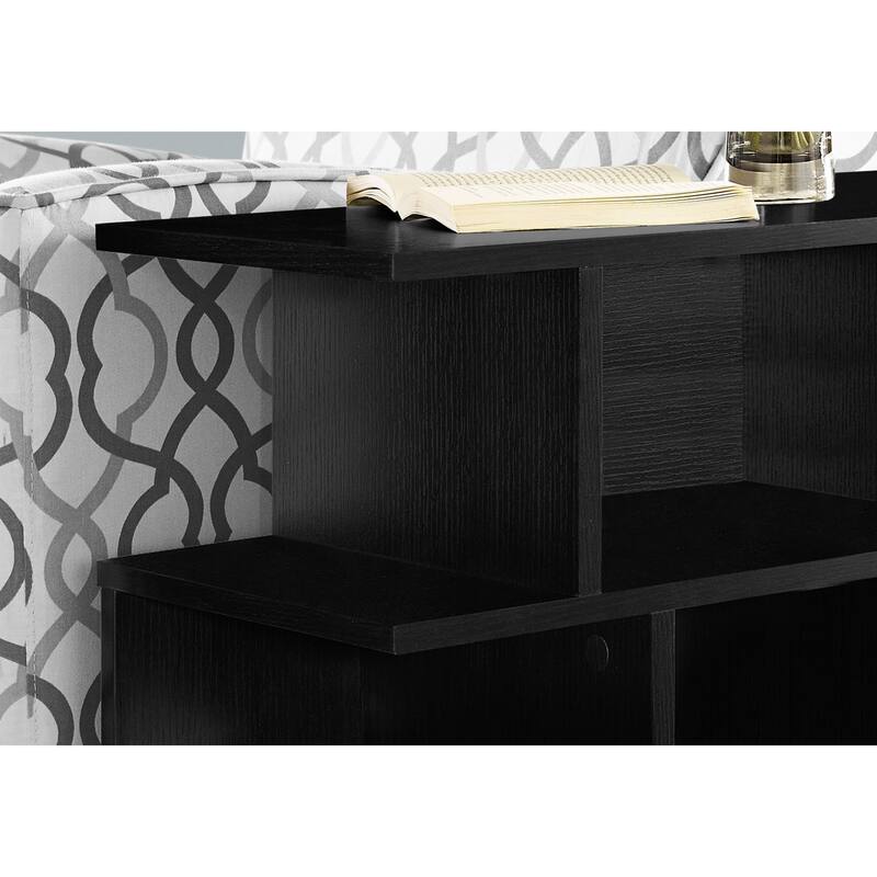 24" Rectangular Wood End Table with Six Open Shelves Perfect for Living Room or Office - 23.75”H x 11.75”W x 23.75”D