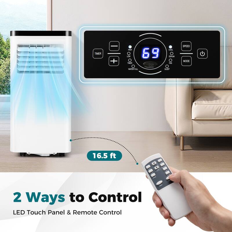 Gymax 10000 BTU Portable Air Conditioner w/ Control Panel & Remote