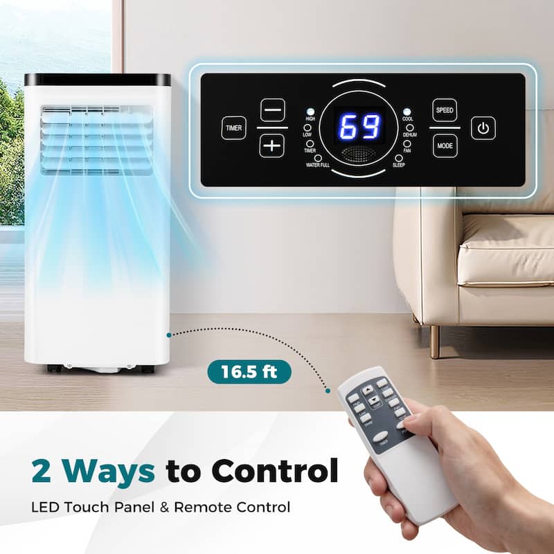 Gymax 8000 BTU Portable Air Conditioner w/ Control Panel & Remote