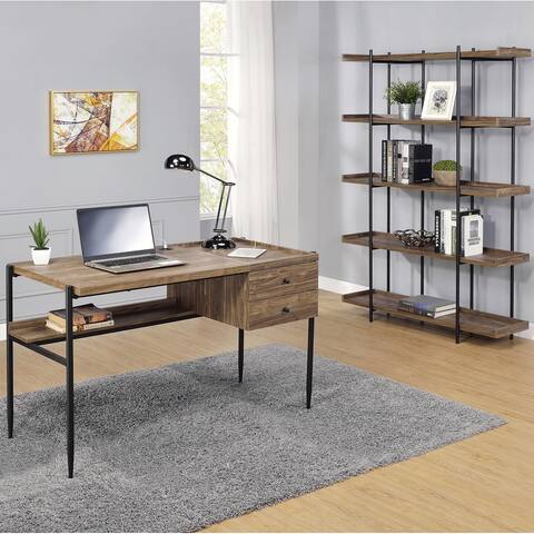 Modern Rustic Design Home Office Desk and Bookcase Collection