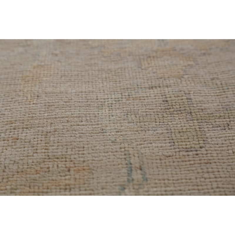 Hand Knotted Oriental 100% Wool Carpet Transitional All-Over Beige & Ivories Oushak Area Rug - 14' 9'' X 11' 4''