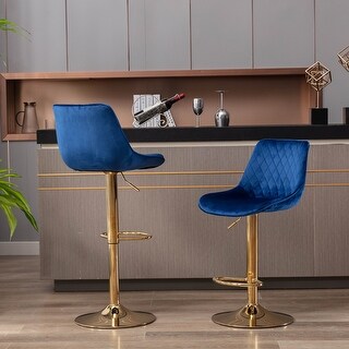 Adjustable Counter Height Bar Stools with Golden Leg, 2Pc/Set - Bed ...