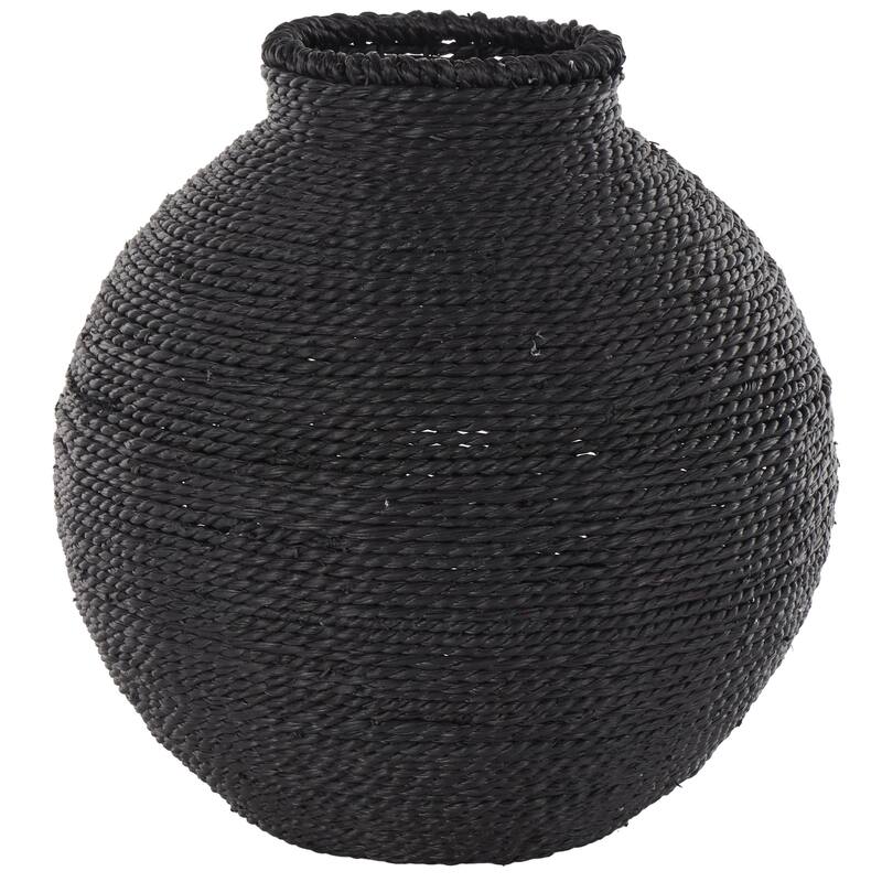 Black Metal Handmade Wrapped Pot Decorative Vase