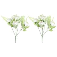 Mixed Artificial Real Touch Lily and Baby Breath Flower Arrangement in  Clear Glass Vase with Faux Water
