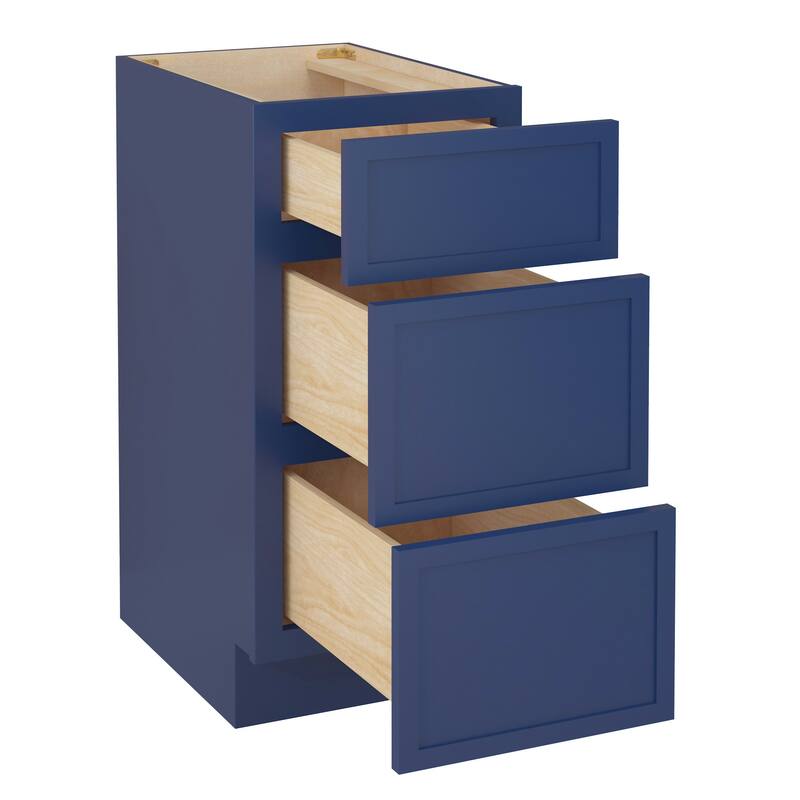 Vanity Art 15" Freestanding Single Base 3 Drawers Storage Cabinet