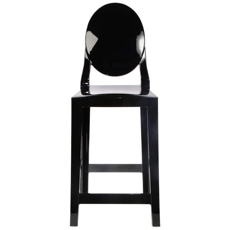 25" Seat Height With Back Modern Plastic Side Bar Counter Stool Accent Armless Crystal Home Office