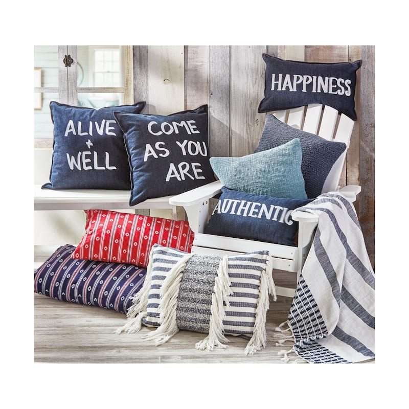 20'' x 20'' Alive & Well Pillow Denim Throw Pillow