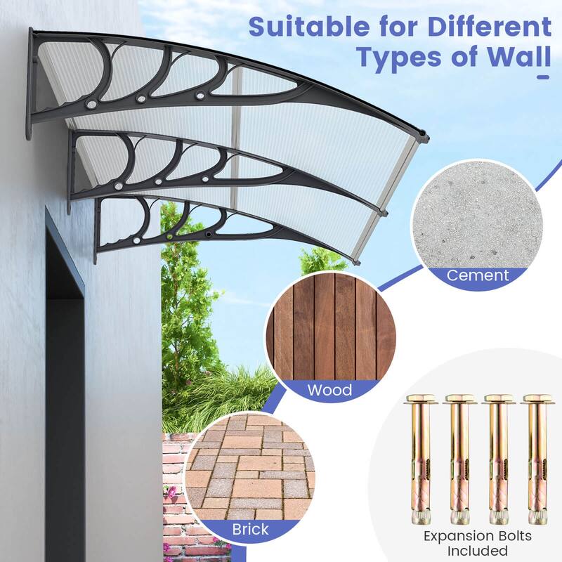 Costway 80'' x 40'' Patio Awning Canopy Outdoor Window Door Overhang - See Details