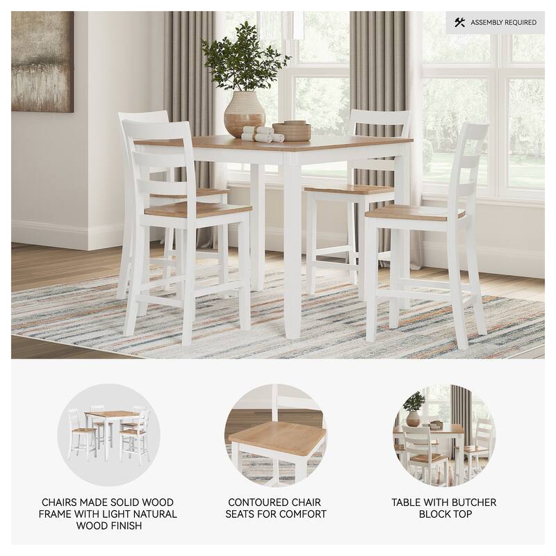 Signature Design by Ashley Gesthaven Counter Height Dining Table and 4 Barstools (Set of 5)