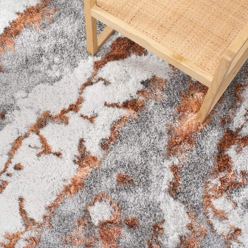 SAFAVIEH Horizon Shag Mukades Abstract 2.5-inch Thick Rug