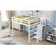 preview thumbnail 4 of 14, Full Size Loft Bed with Built-In Storage Wardrobe and Staircase