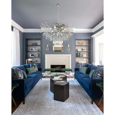 Starburst Chandelier flush Mount Ceiling Light Crystal 30" W