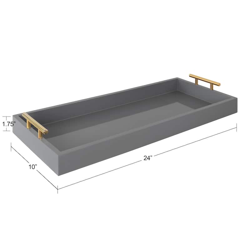 Kate and Laurel Lipton Narrow Rectangle Wood Accent Tray - 10x24