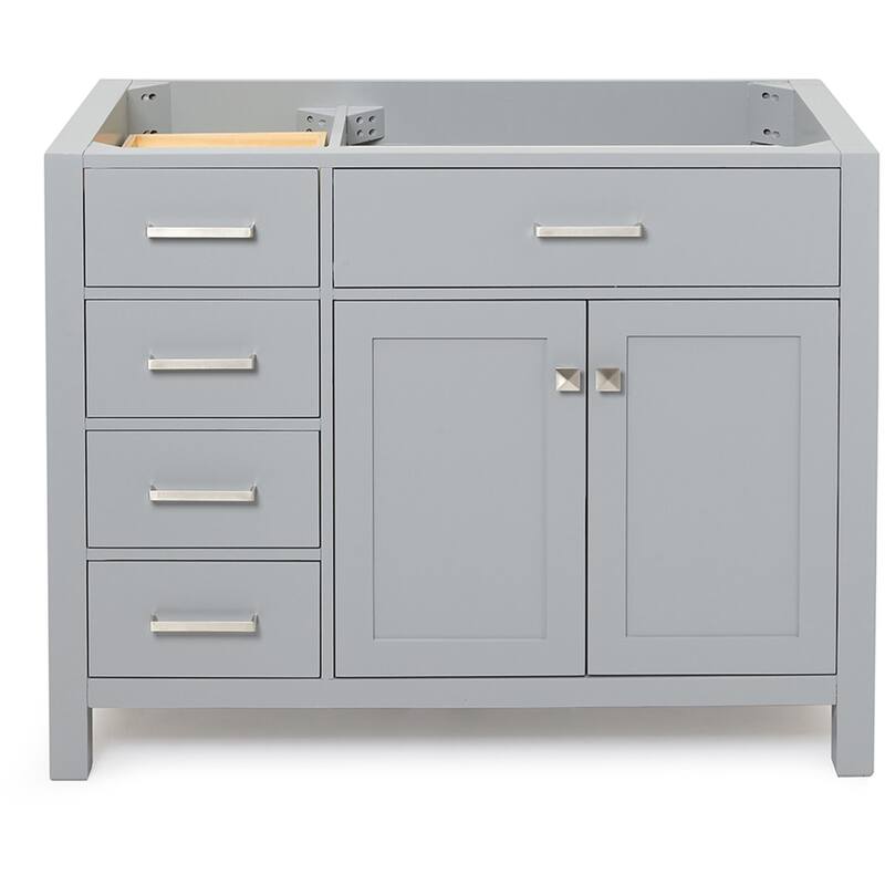 Ariel H042S-R-BC Bristol 42" Single Free Standing Right Offset Vanity - Grey - Ash Finish