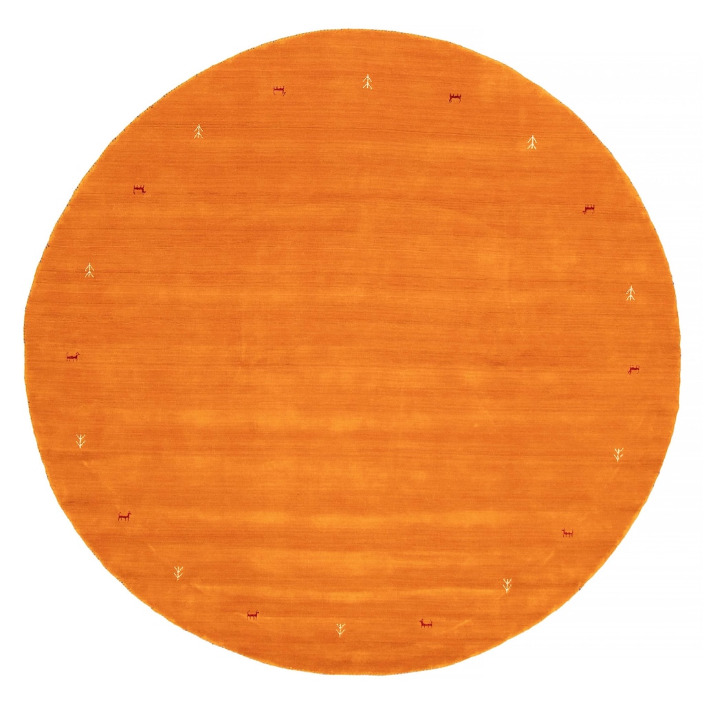 Kashkuli Gabbeh Orange Rug 8'1" x 8'1" - 8'1 x 8'1