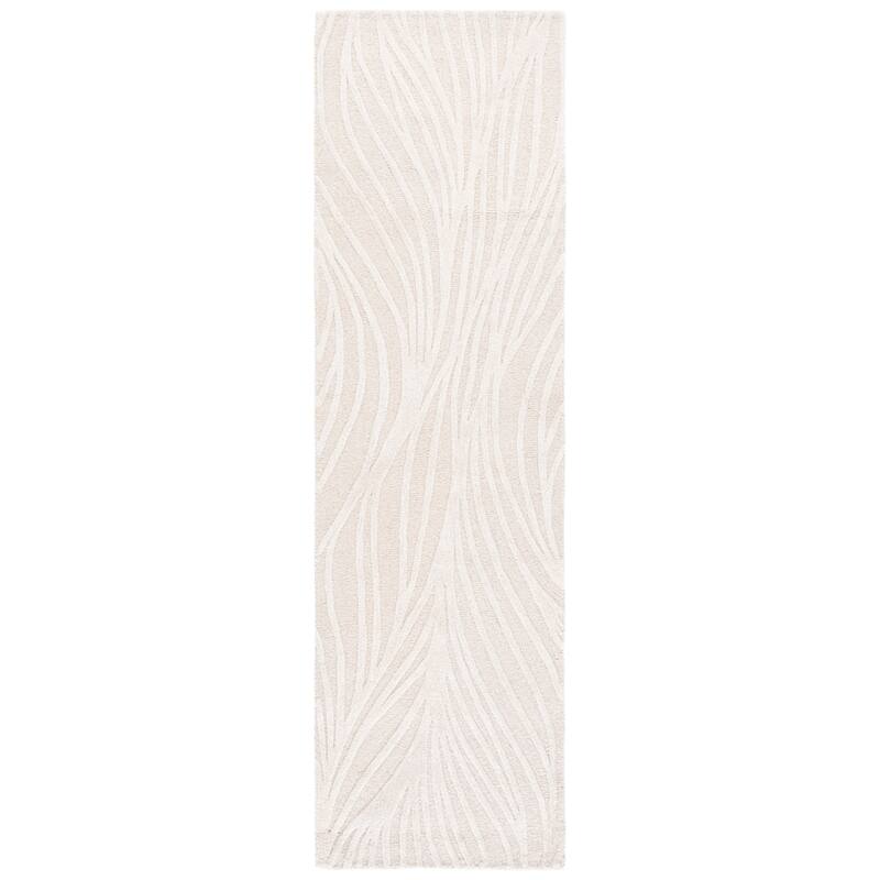 SAFAVIEH Handmade Glamour Fortunata Contemporary Wool Rug - 2'3" x 8' Runner - Ivory