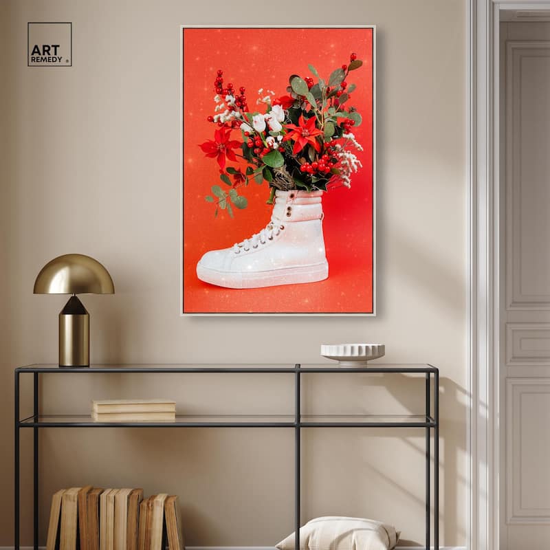 Christmas Sneaker Canvas by Art Remedy