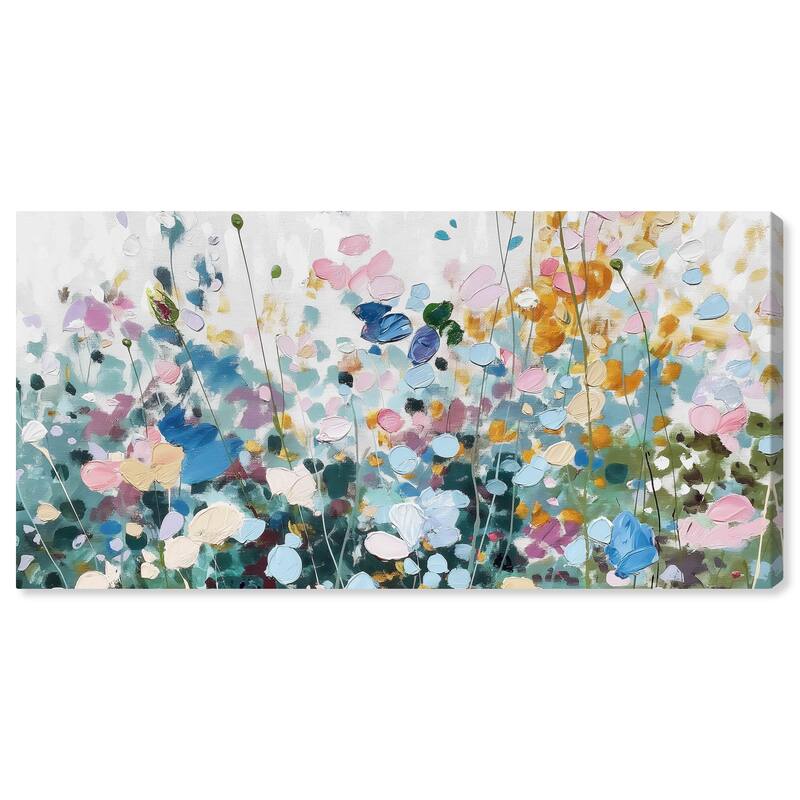 Art Remedy Blue Forest Gallery Wrapped Floral Fine 1 Piece Canvas Wall Art - 54 x 20