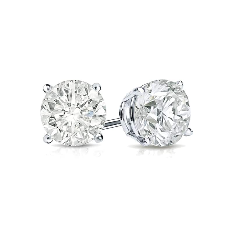 Auriya 14k Gold 1 1/4ctw Clarity-enhanced Diamond Stud Earrings (I2-I3)