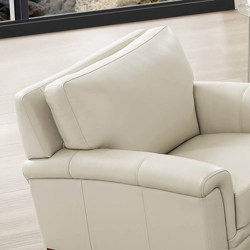 Hydeline Westcott Top Grain Leather Chair with Memory Foam and Springs