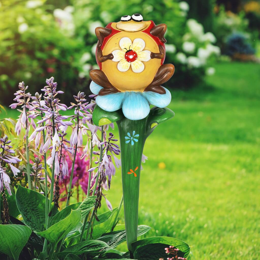 Exhart Ladybug Garden Plant Stake, 4.5 by 15 Inches