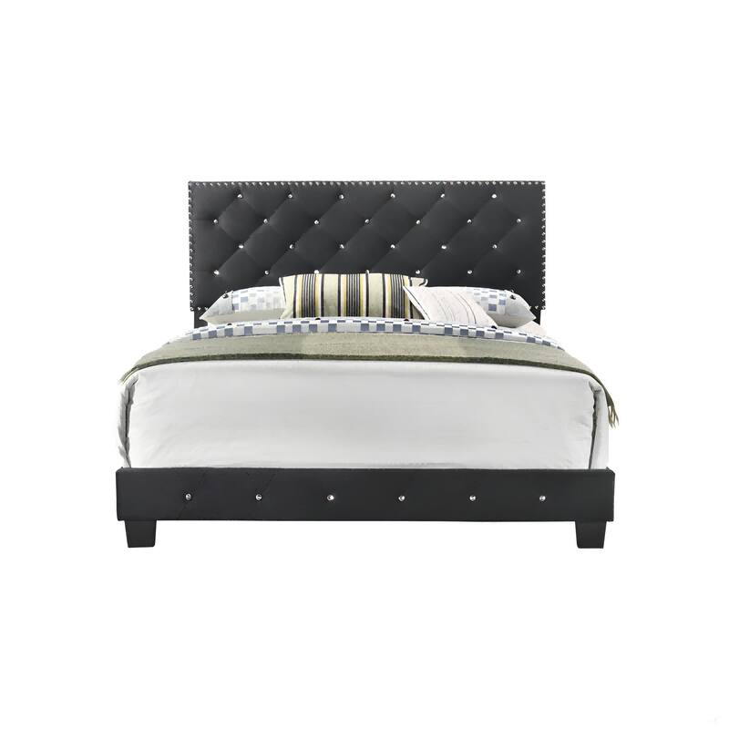 Full Size Velvet Platform Bed with Sturdy Frame and Easy Assembly