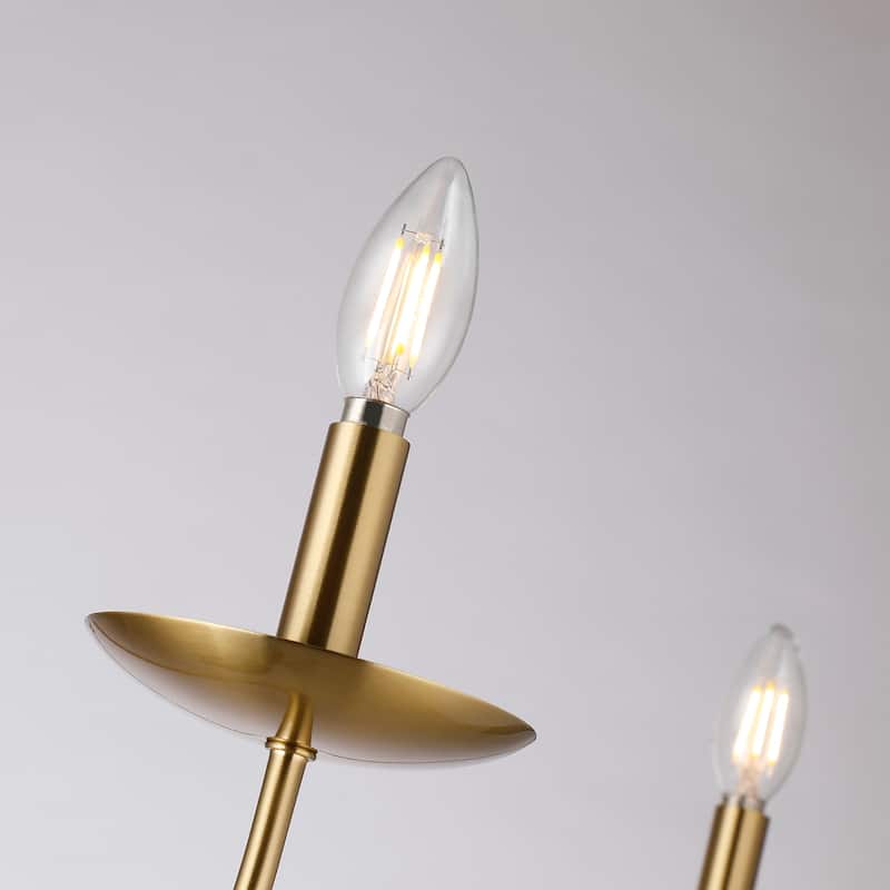 Meridian 5-Light Brushed Brass Chandelier with Candlestick Arms