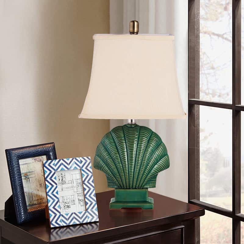 Javlergo Modern Ceramic Lamps Single Table Lamp for Living Room Bedroom Farmhouse Nightstand Bedside Lamps