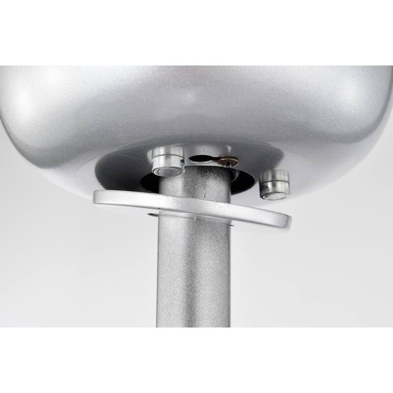 Netanel 24-inch Silver and Matte Black 6 Lights 3 Blades Lighted Ceiling Fan with Remote