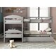 preview thumbnail 4 of 13, Artsy Twin Size L-Shaped Bunk bed with Trundle and Full-length Guardrail, 5 Beds in 1, Maximized space, Grey