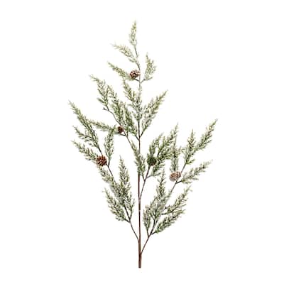 Icy Pine Spray with Pinecones (Set of 2) - N/A