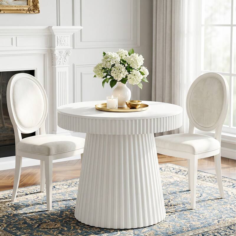 Small Dining Table, Modern Round Kitchen Table, 31.5" Circle Dining Tables for Kitchen, Dining Room, Living Room, Apartment