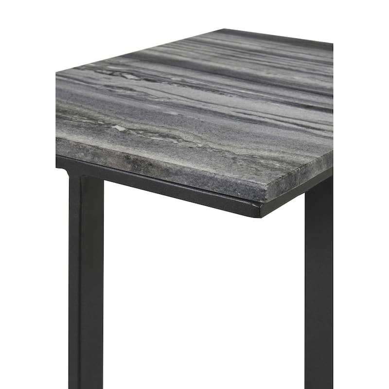 Vicente Marble Top C-Shaped Sofa Side Table