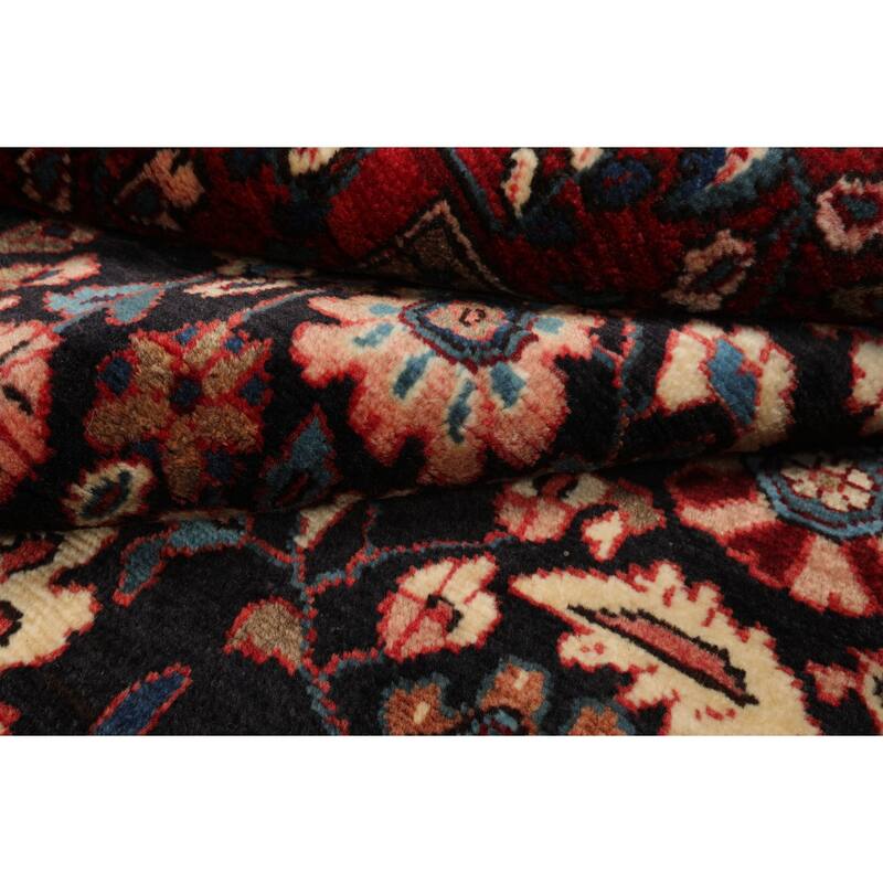 5'3''x11'5'' Hand Knotted Wool Midnight Blue Malayer Traditional Rug - 5' 3'' x 11' 5''