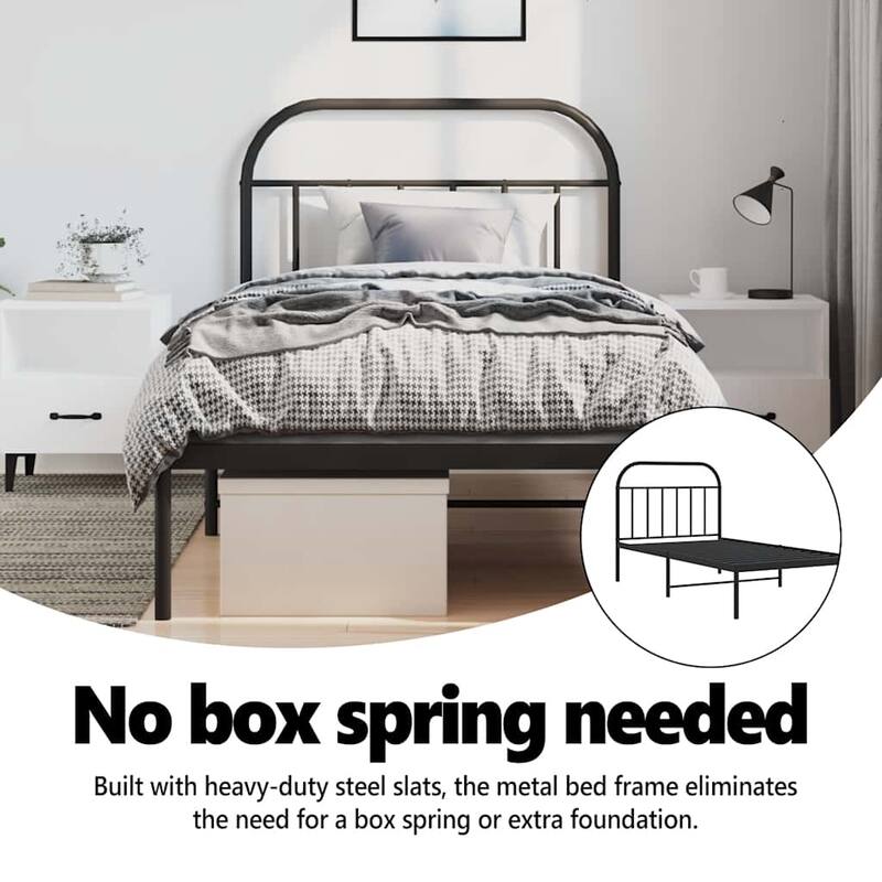 vidaXL 12 Inches Metal Bed Frame No Mattress