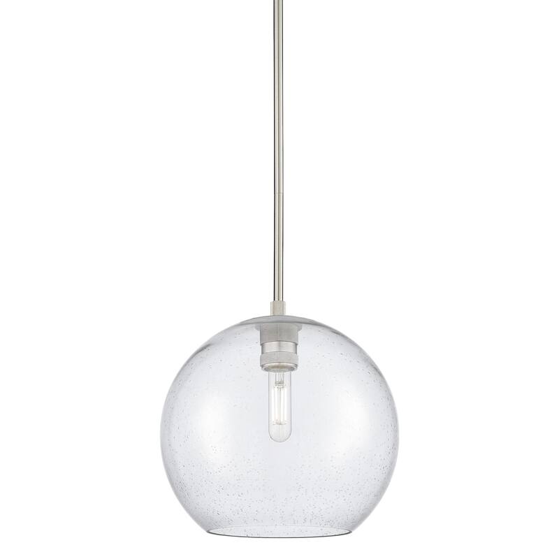 Innovations Lighting 434-1S-12-12 Crown Point Pendant Crown Point 12" - Satin Nickel / Seedy