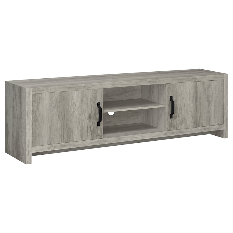 Burke 2-door Engineered Wood 71" TV Stand Grey Driftwood - Grey Driftwood