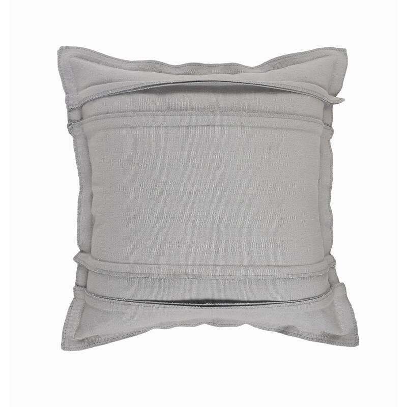HomeRoots 20" X 20" Light Gray Cotton Zippered Pillow