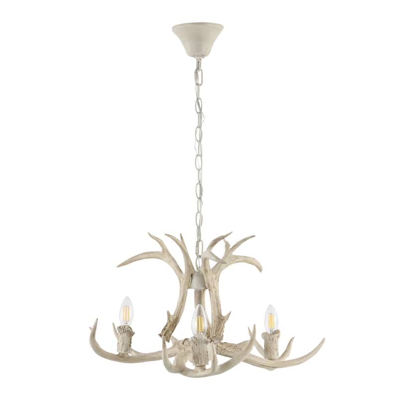 SAFAVIEH Lighting Cenwyn Chandelier - Antique White - 22"W x 22"D x 90"H